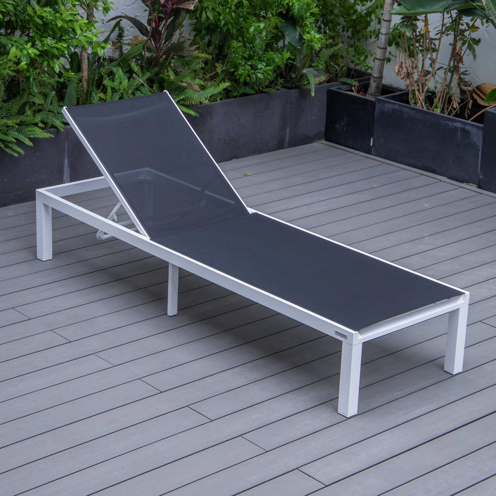 White Aluminum Outdoor Patio Chaise Lounge Chair. Picture 16