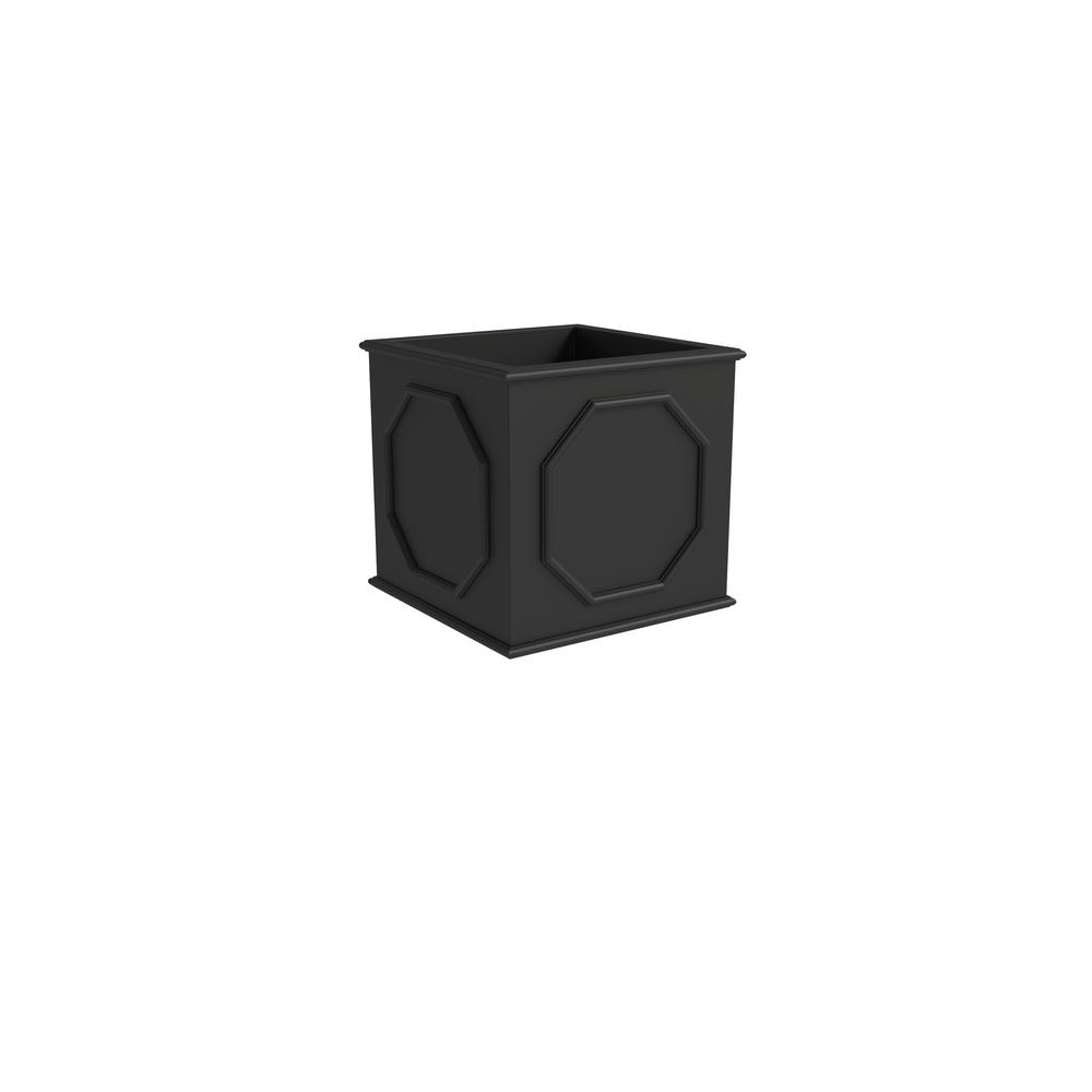 Sprout Series Cubic Fiber Stone Planter in Black 8 Cube. Picture 2