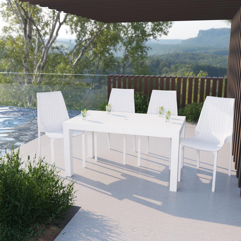 Kent Outdoor Patio Plastic Dining Chair, Set of 4. Picture 1