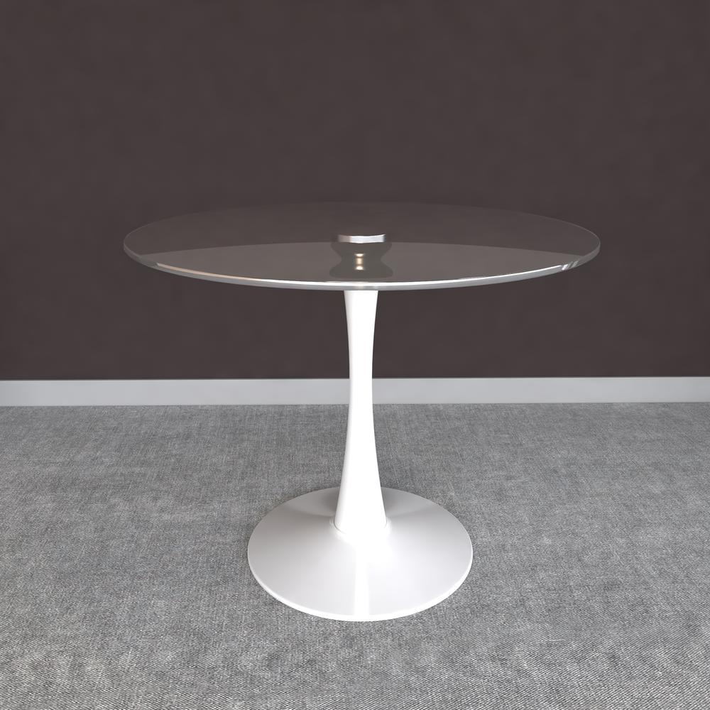 Bristol - Bistro Table White Base with Glass top. Picture 2