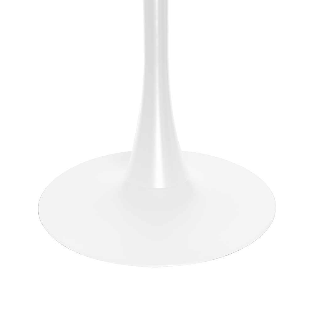 Bristol Dining table, White Base with 27" Round Marbleized Black MDF top. Picture 2