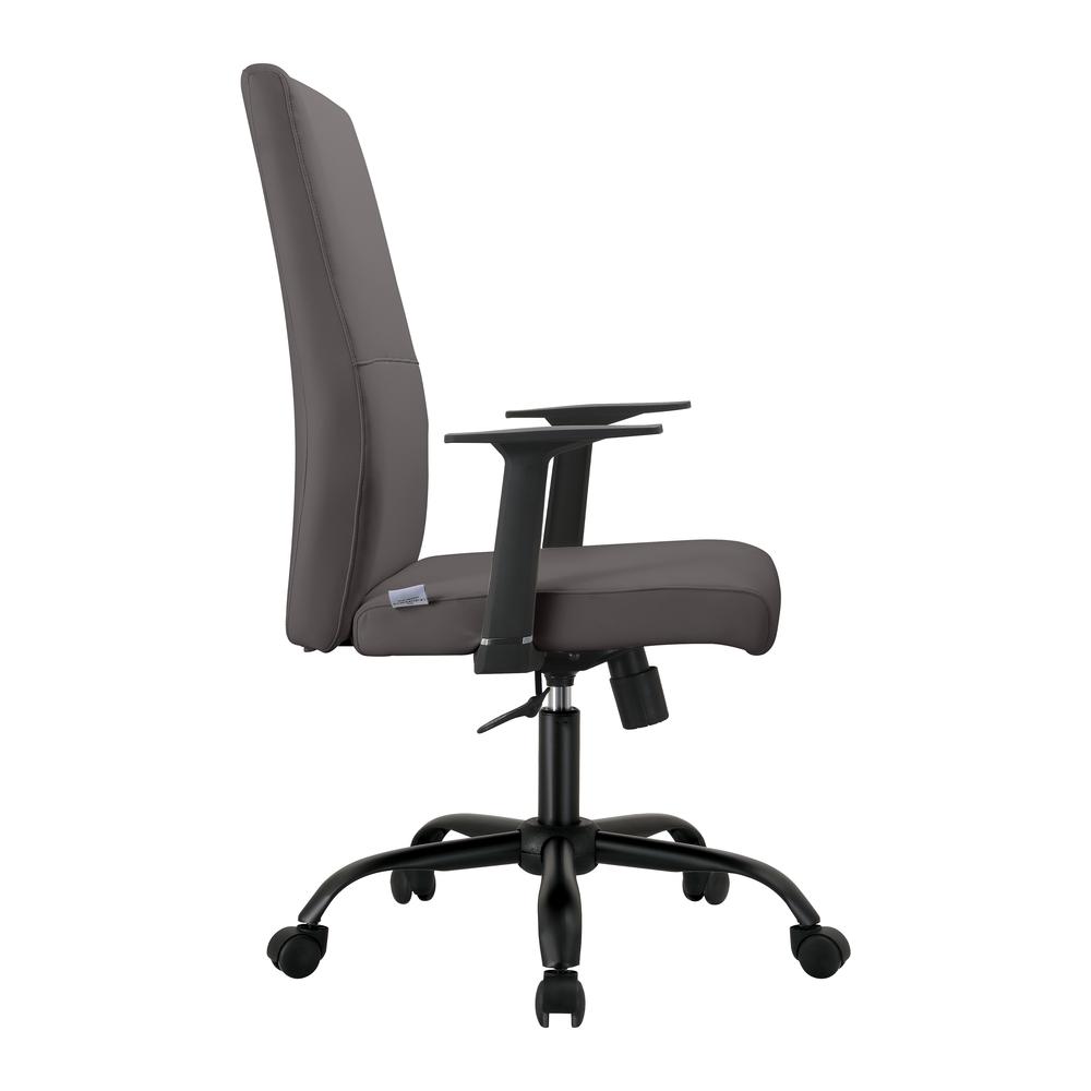 Evander Series Office Guest Chair in Grey Leather. Picture 5