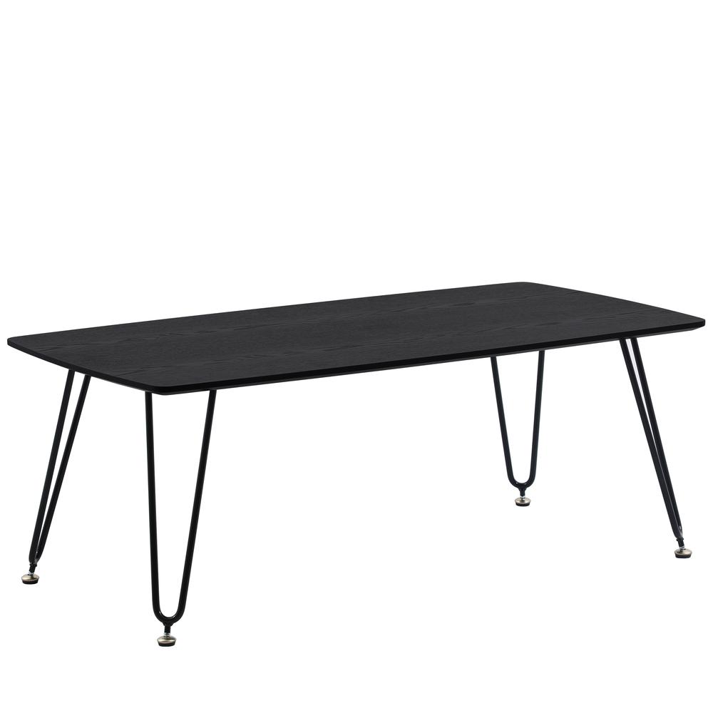 Elmwood Modern Wood Top Coffee Table With Iron Base. Picture 3