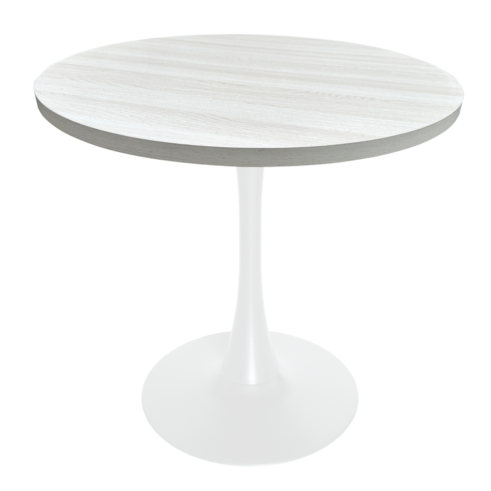 Bristol Dining table, White Base with 36" Round Light Natural MDF top. Picture 1
