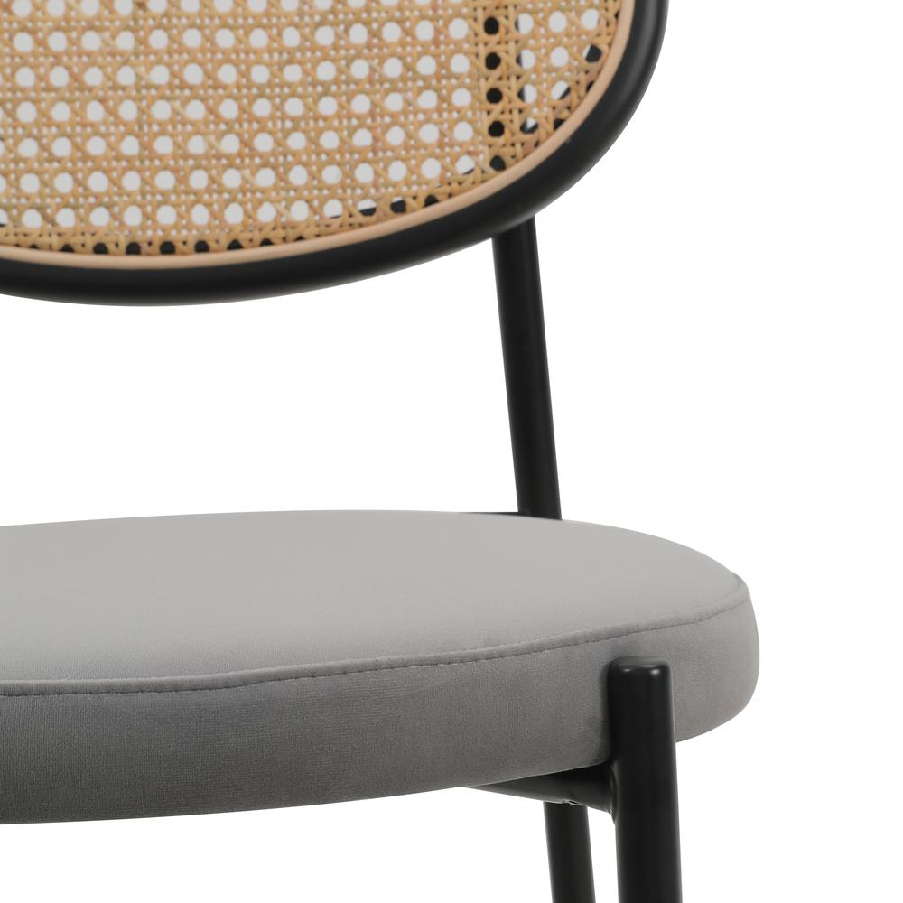 Euston Modern Wicker Bar Stool With Black Steel Frame. Picture 10