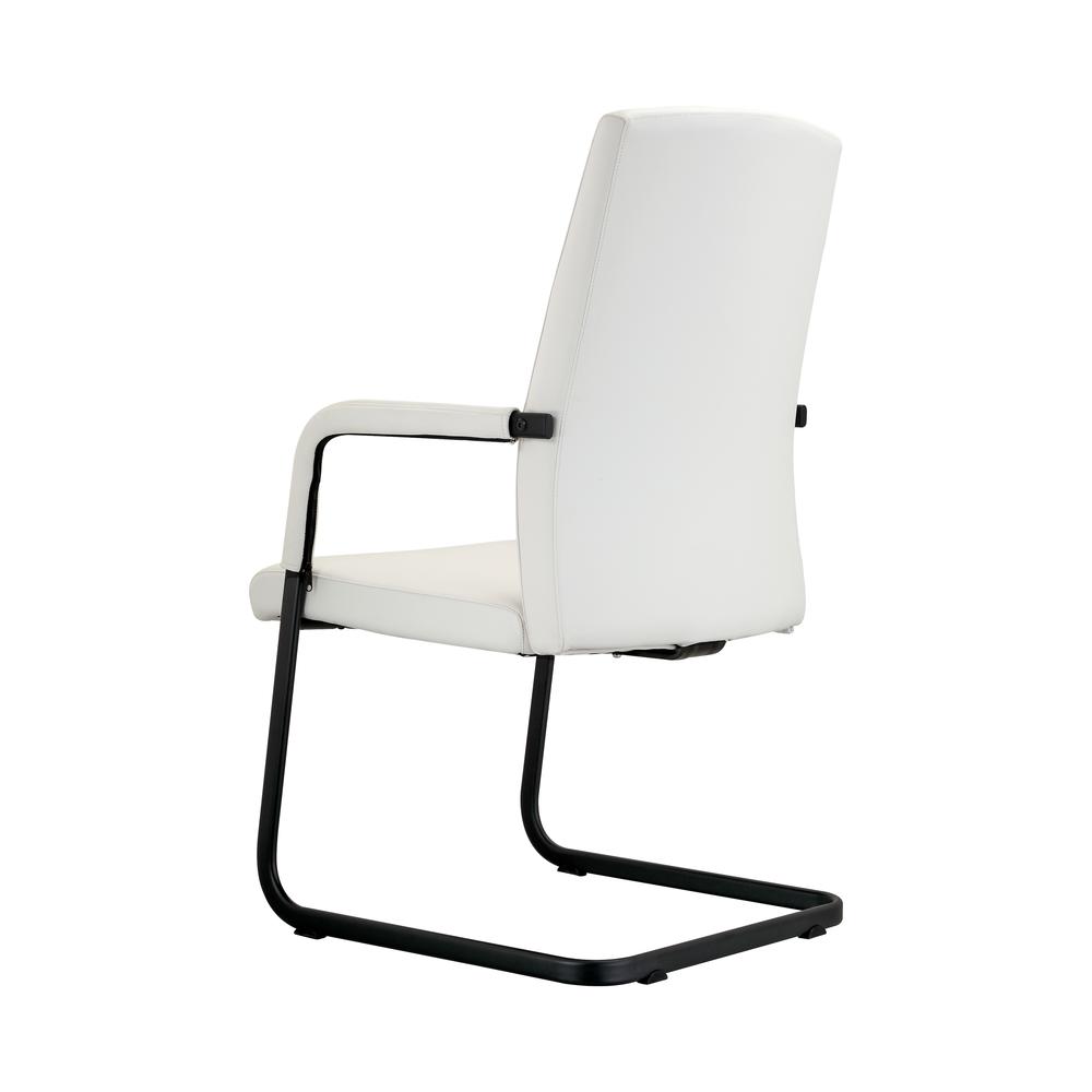 Evander Office Guest Chair in White Leather. Picture 8