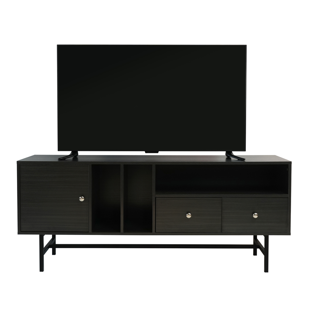Rectangular TV Stand with Enclosed Storage and Powder Coated Iron Legs. Picture 8