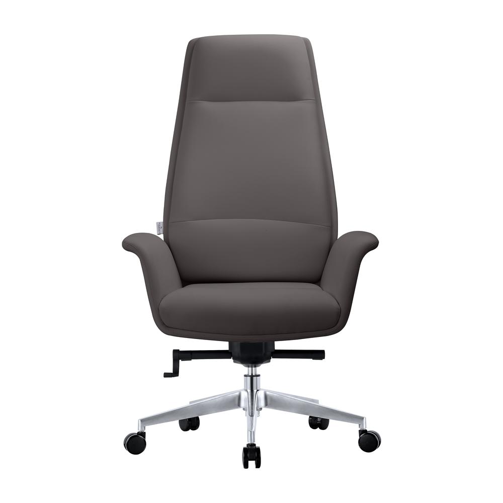 Summit Series Tall Office Chair In Grey Leather. Picture 4