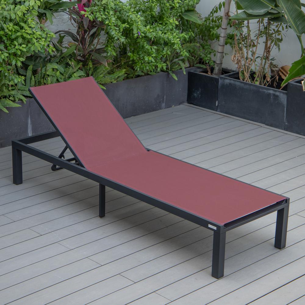 Marlin Patio Chaise Lounge Chair With Black Aluminum Frame. Picture 4