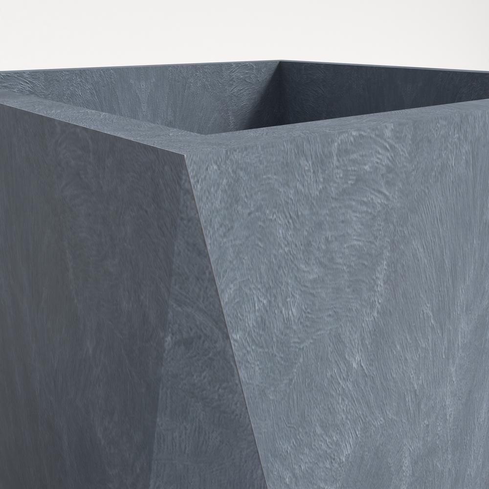 Aloe Series PolyStone Planter in Grey, 13.8 x 13.8, 28.7 High. Picture 3