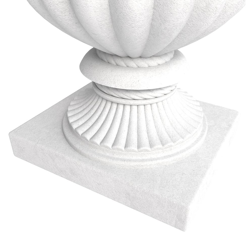 Lotus Series Poly Stone Planter in White, 20 Dia, 28 High. Picture 4