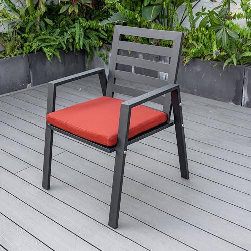 Chelsea Aluminum Outdoor Dining Table With 8 Chairs and Cherry Cushions. Picture 7