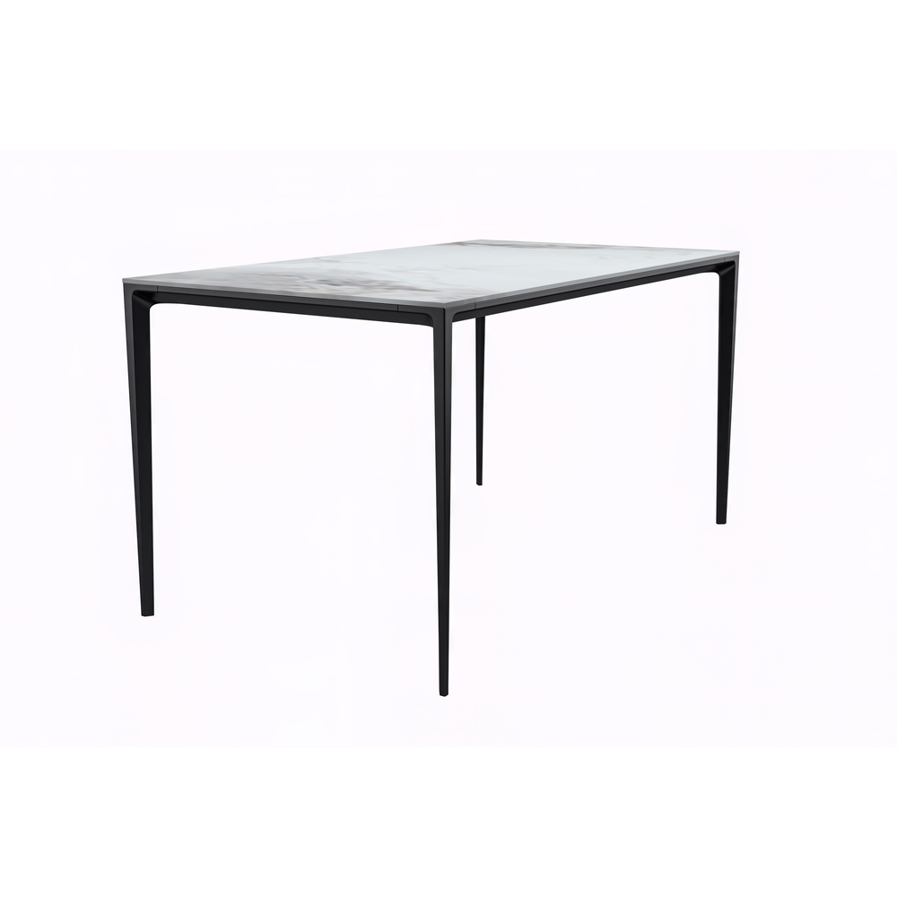 Modern Dining Table Black Base, With 55 Medium Grey Sintered Stone Top. Picture 2