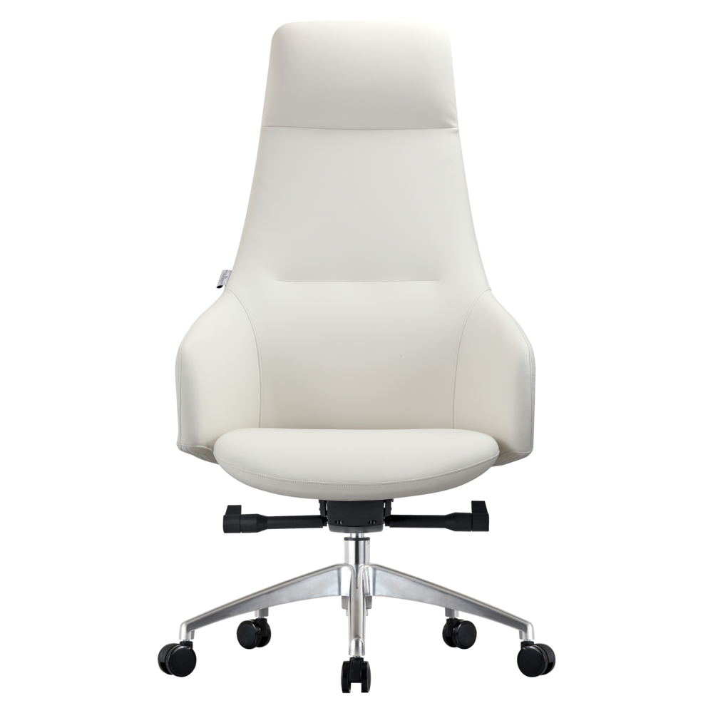Celeste Series Tall Office Chair in White Leather. Picture 3