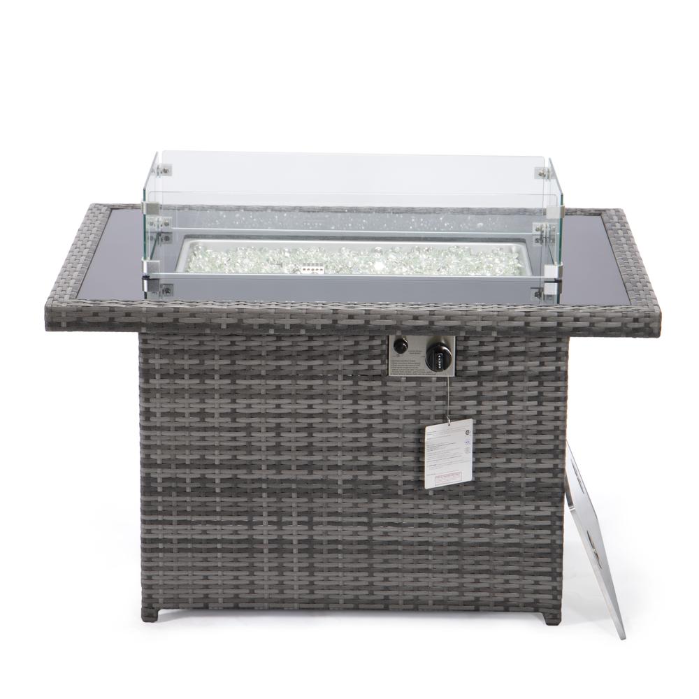 Mace Wicker Patio Modern Propane Fire Pit Table. Picture 14