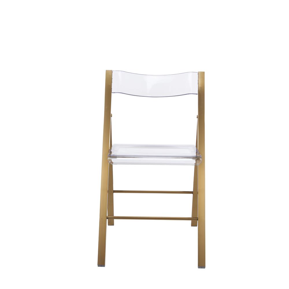 Folding Chair in Brushed Gold Finish with Stainless Steel Frame for Kitchen (Set of 4). Picture 2