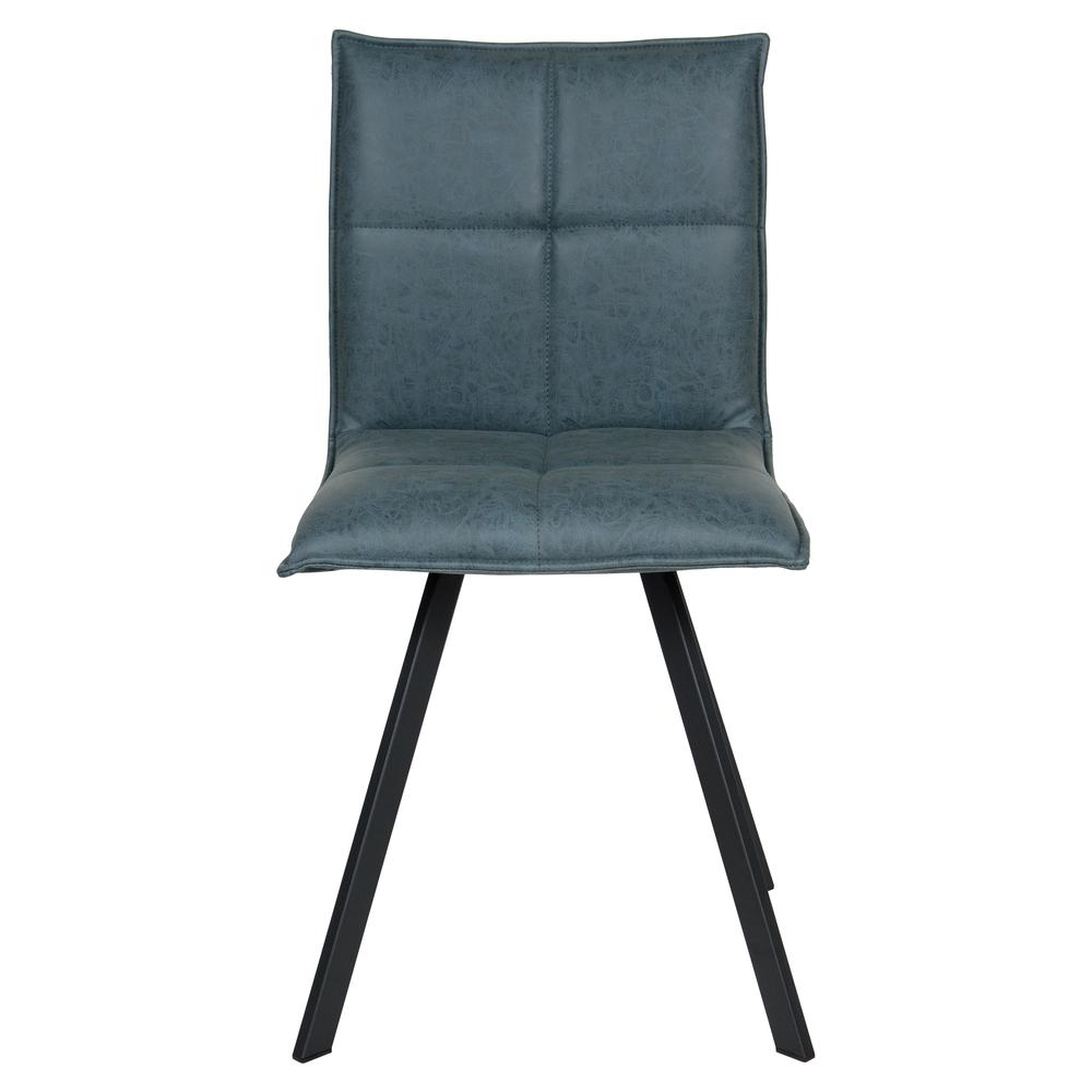 Wesley Modern Leather Dining Chair With Metal Legs. Picture 1