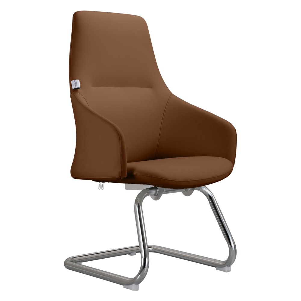 Celeste Series Guest Office Chair in Dark Brown Leather. Picture 3