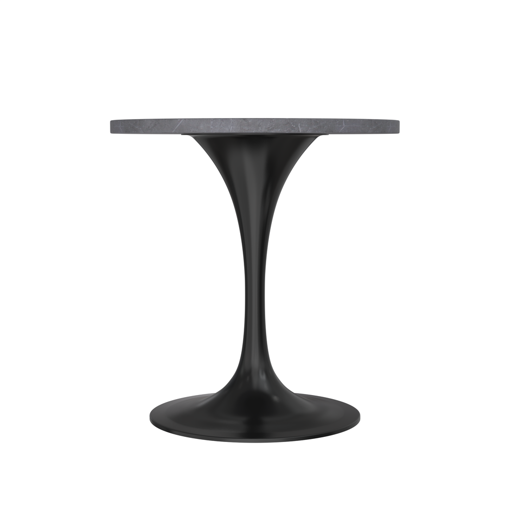 Verve 27 Round Dining Table, Black Base with Sintered Stone Grey Top. Picture 11