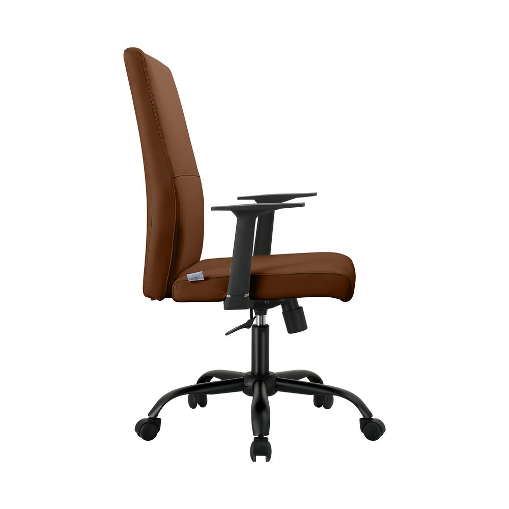 Evander Series Office Guest Chair in Dark Brown Leather. Picture 5