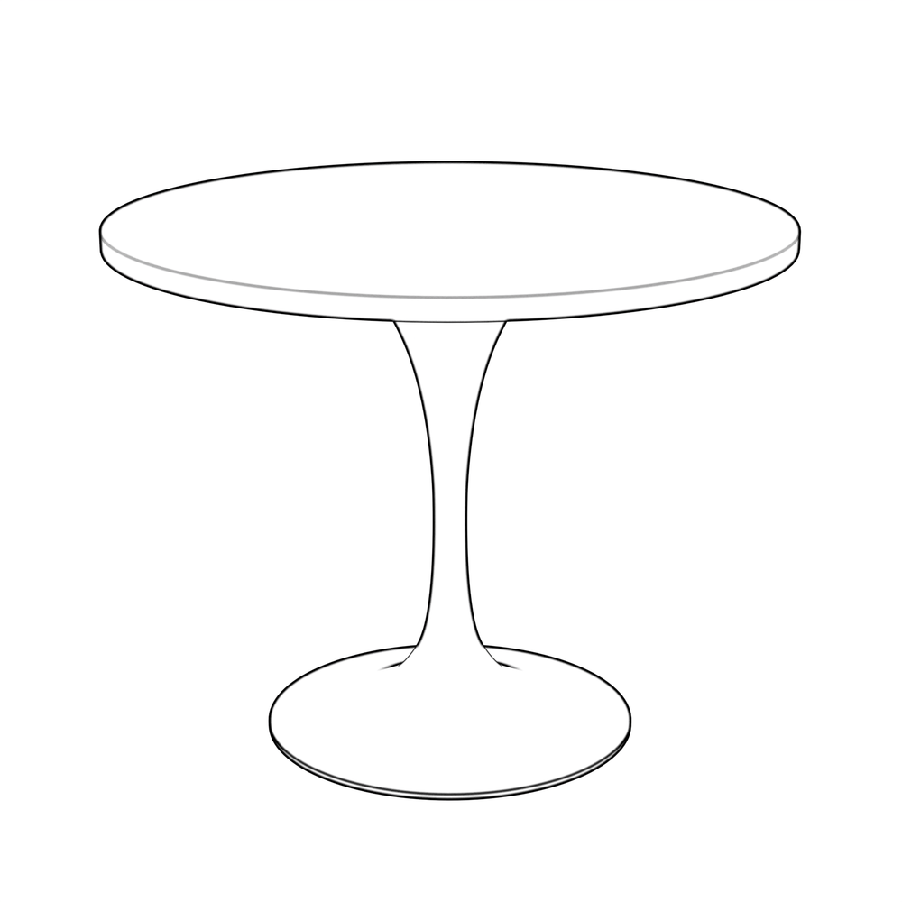 Verve 36 Round Dining Table, Black Base with Sintered Stone Black Top. Picture 5