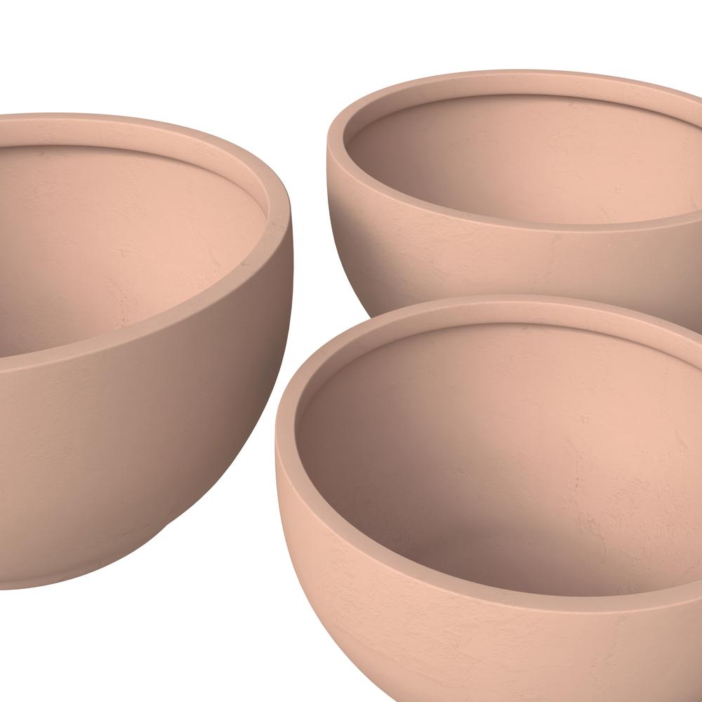 Grove Series Poly Stone Planter Set in Terracotta. Picture 8