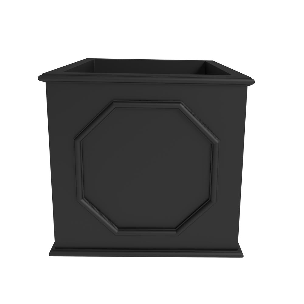 Sprout Series Cubic Fiber Stone Planter in Black 21.7 Cube. Picture 2