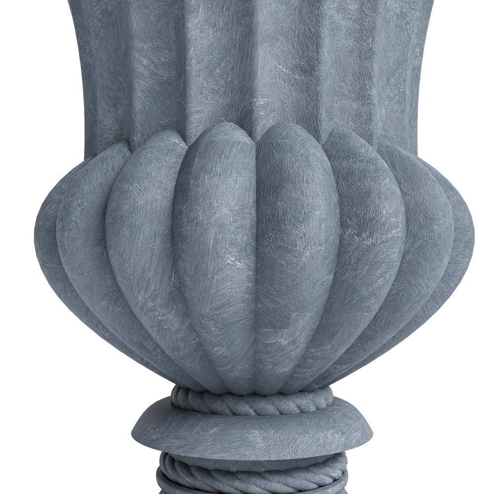 Lotus Series Poly Stone Planter in Aged Concrete, 20 Dia, 28 High. Picture 5