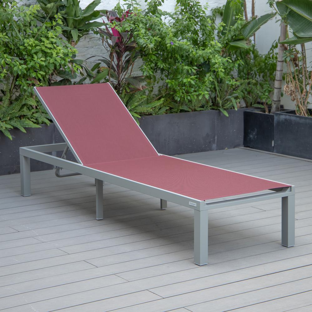 Grey Aluminum Outdoor Patio Chaise Lounge Chair. Picture 21