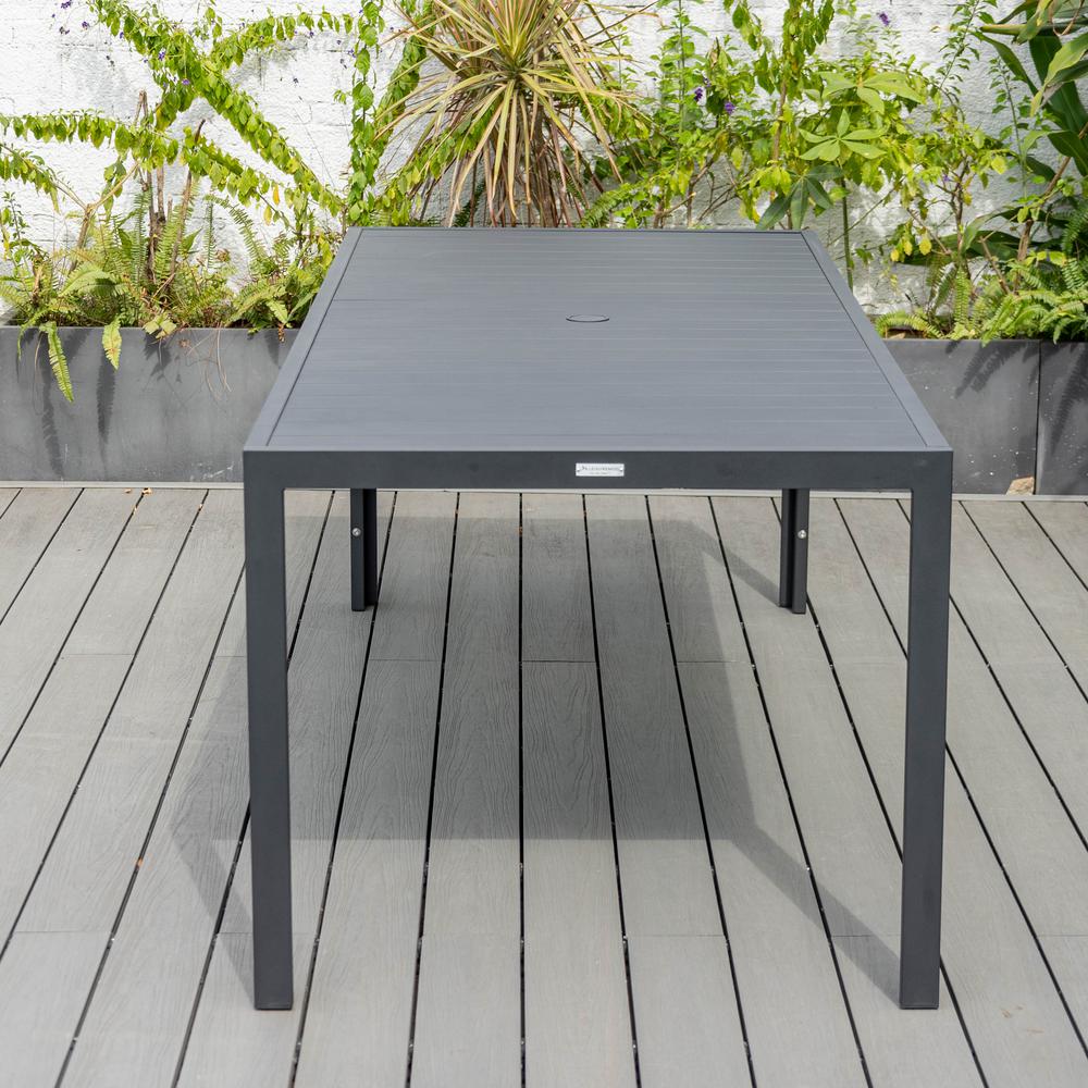 Chelsea Aluminum Outdoor Dining Table 87 With 8 Chairs and Light Grey Cushions. Picture 20
