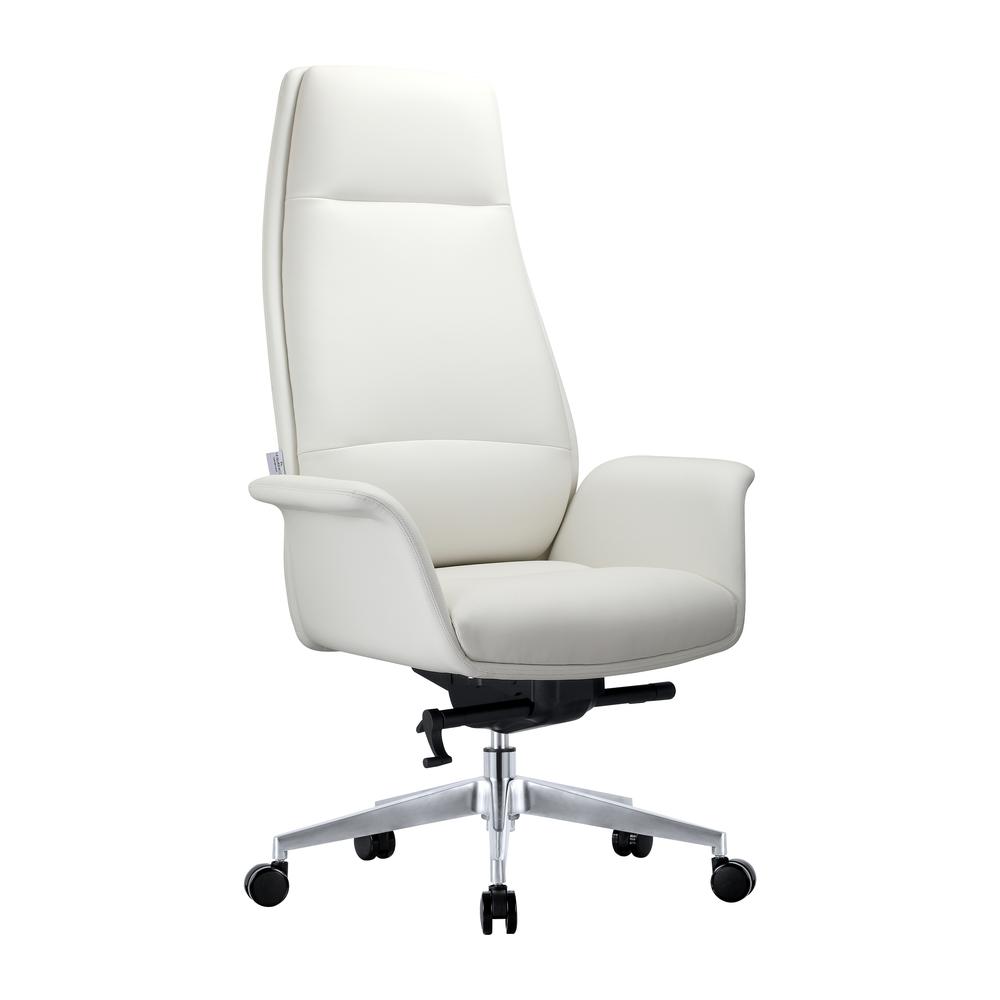 Summit Series Tall Office Chair In White Leather. Picture 2