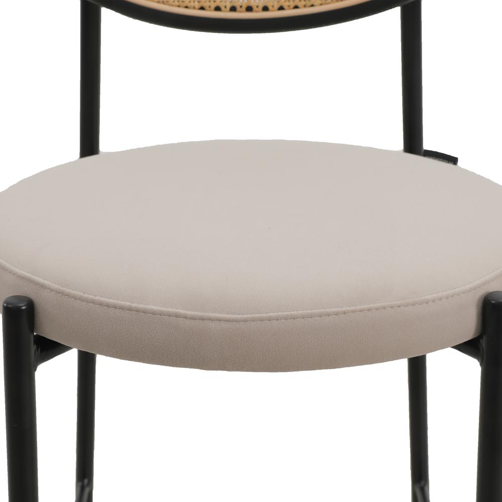 Euston Modern Wicker Bar Stool With Black Steel Frame, Set of 2. Picture 7