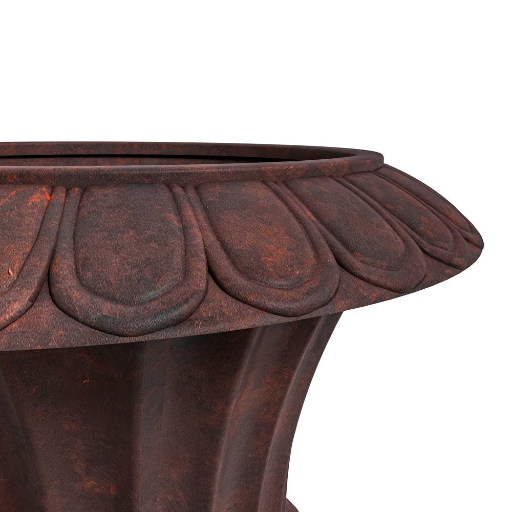 Lotus Series Poly Stone Planter in Brown, 20 Dia, 28 High. Picture 4