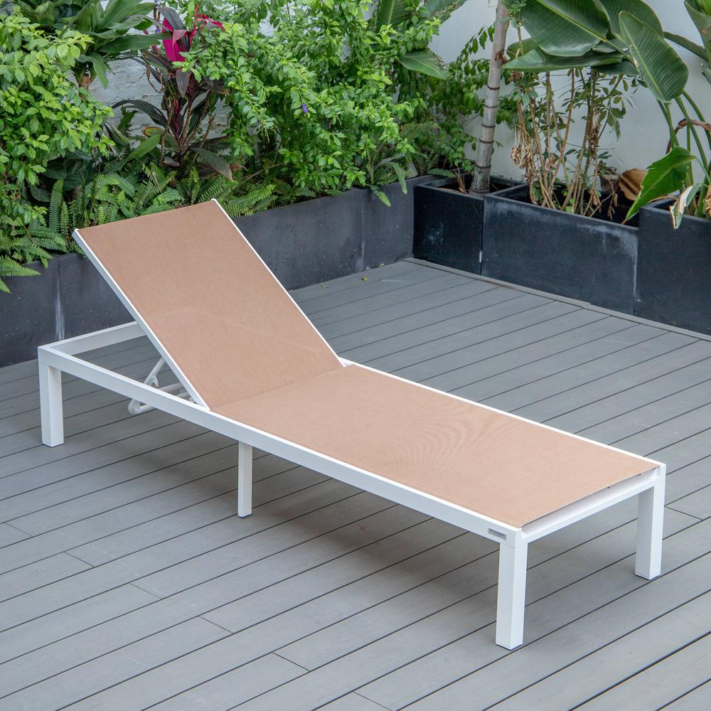 White Aluminum Outdoor Patio Chaise Lounge Chair. Picture 20