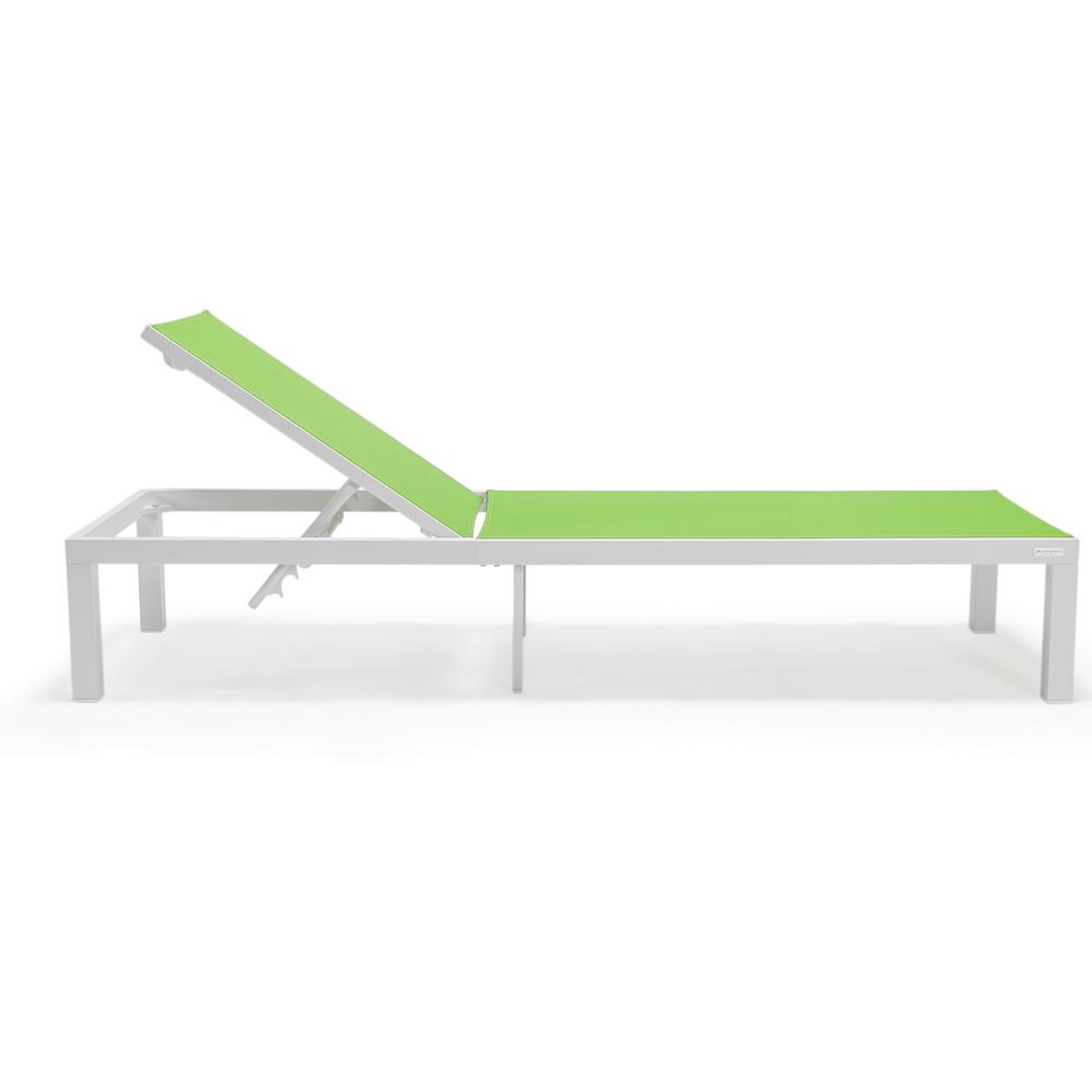 Marlin Patio Chaise Lounge Chair With White Aluminum Frame. Picture 11