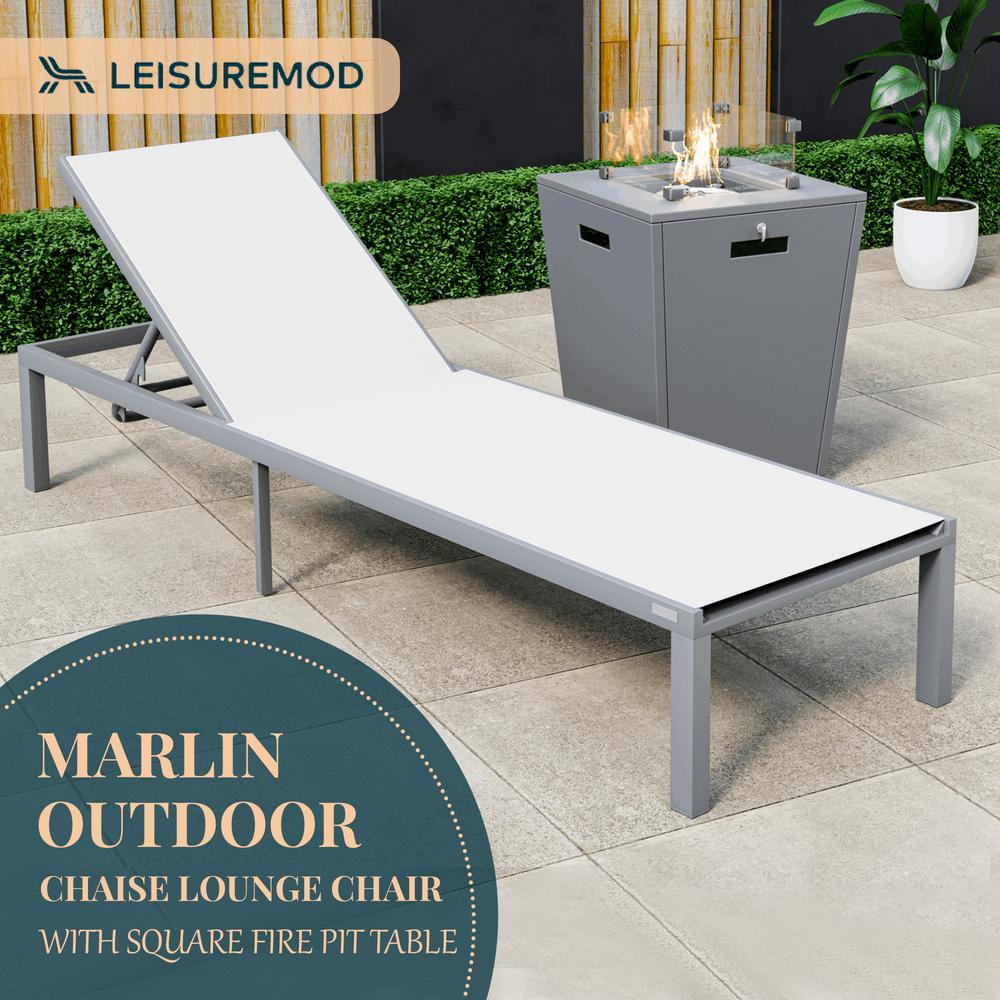 Grey Aluminum Outdoor Patio Chaise Lounge Chair. Picture 27