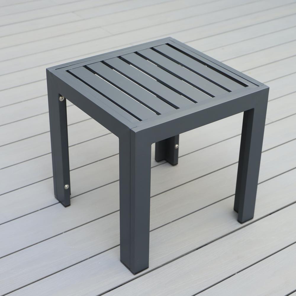 Chelsea Modern Aluminum Patio Side Table. Picture 5