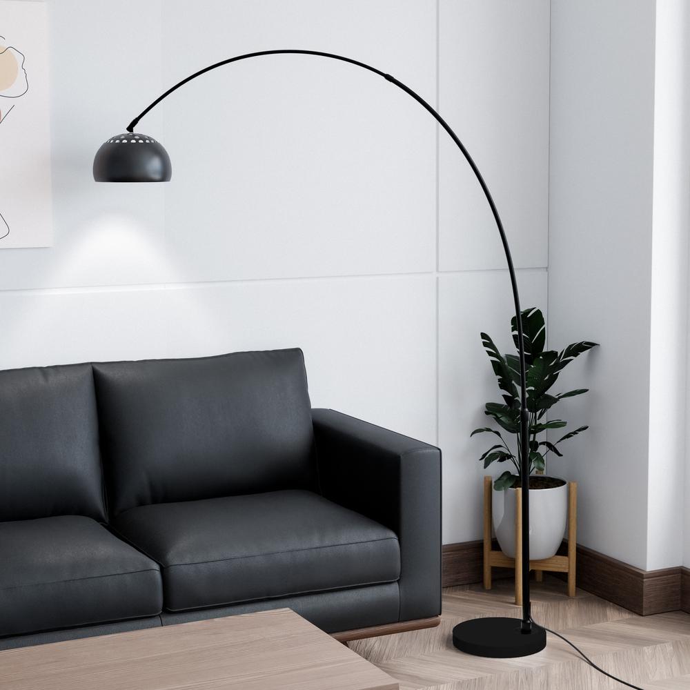 Arched Floor Lamp 75.6" Height with Black Round Marble Base. Picture 14