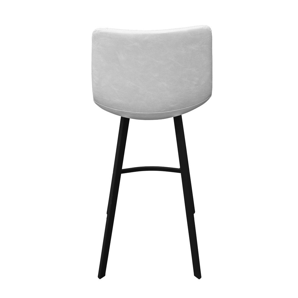 Elland Modern Upholstered Leather Bar Stool With Iron Legs & Footrest. Picture 5