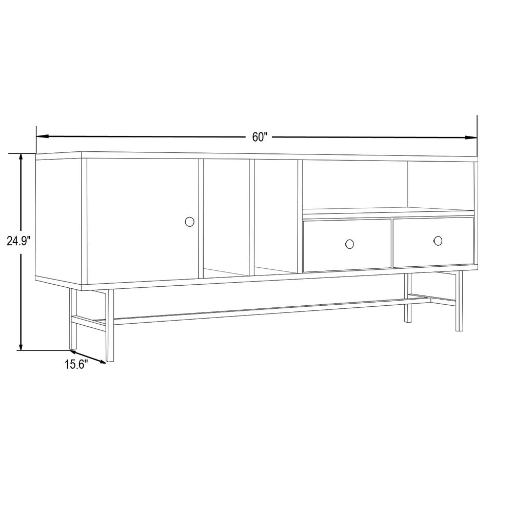 Rectangular TV Stand with Enclosed Storage and Powder Coated Iron Legs. Picture 26