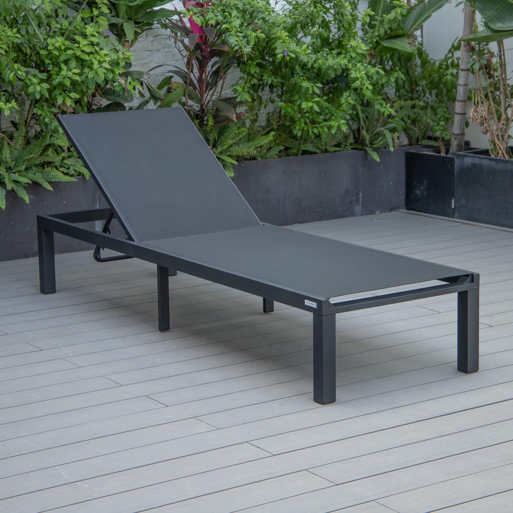 Black Aluminum Outdoor Patio Chaise Lounge Chair. Picture 22