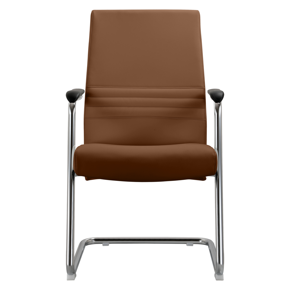 Aleen Series Guest Office Chair In Dark Brown Leather. Picture 4