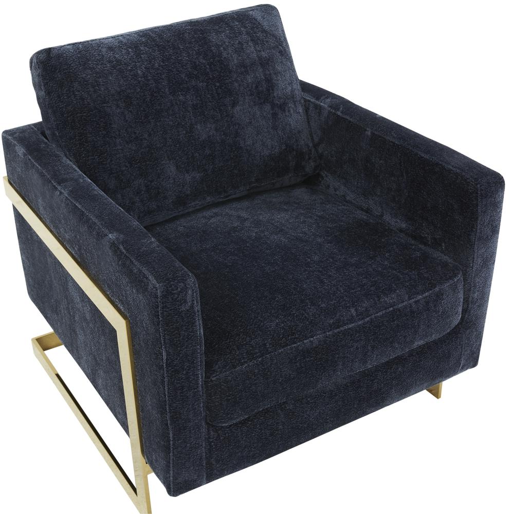 Accent Armchair with Gold Stainless Steel Frame and Removable Back Cushion. Picture 5