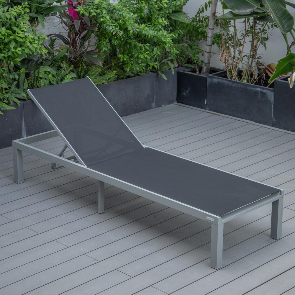 Marlin Patio Chaise Lounge Chair With Grey Aluminum Frame. Picture 9