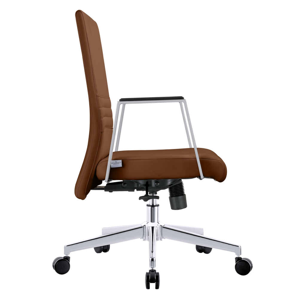 Aleen Office Chair in Upholstered Leather and Iron Frame with Swivel and Tilt. Picture 2