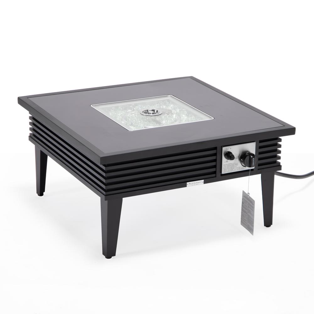 Aluminum Square Slats Design Fire Pit Side Table with Lid. Picture 5