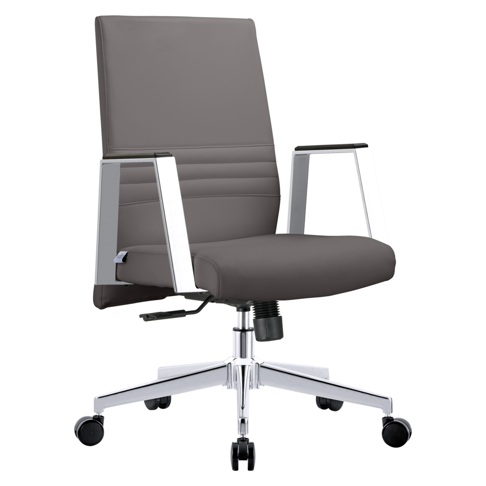 Aleen Office Chair in Upholstered Leather and Iron Frame with Swivel and Tilt. Picture 1