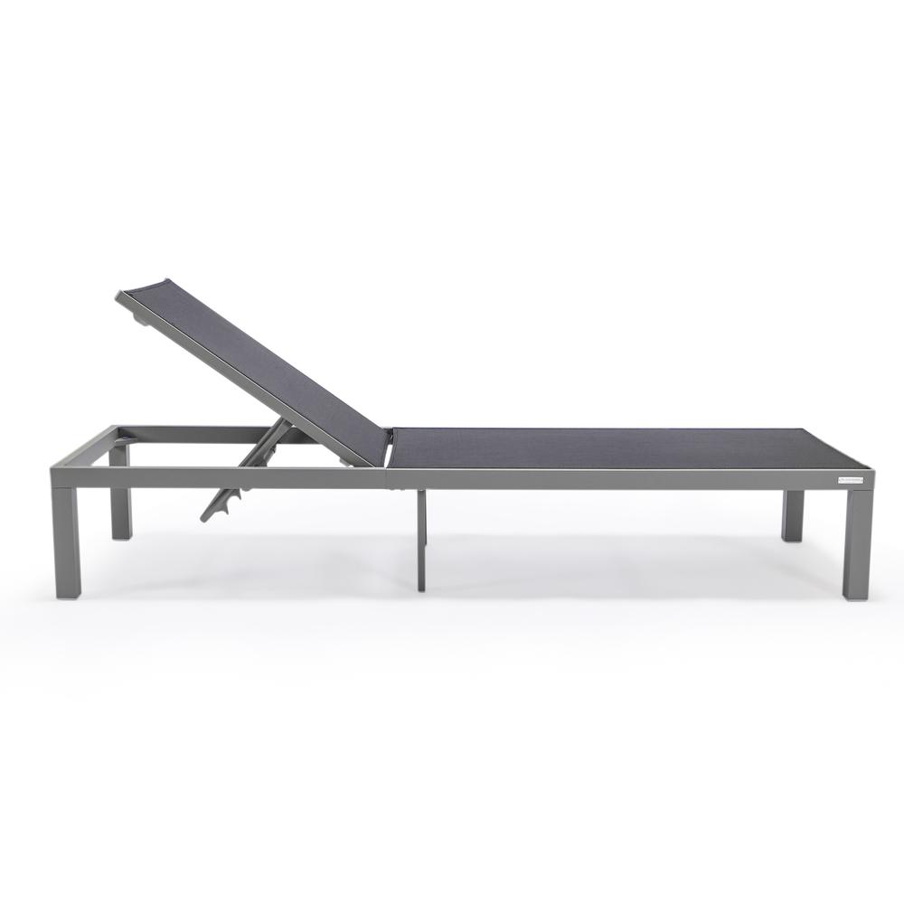 Marlin Patio Chaise Lounge Chair With Grey Aluminum Frame, Set of 2. Picture 1