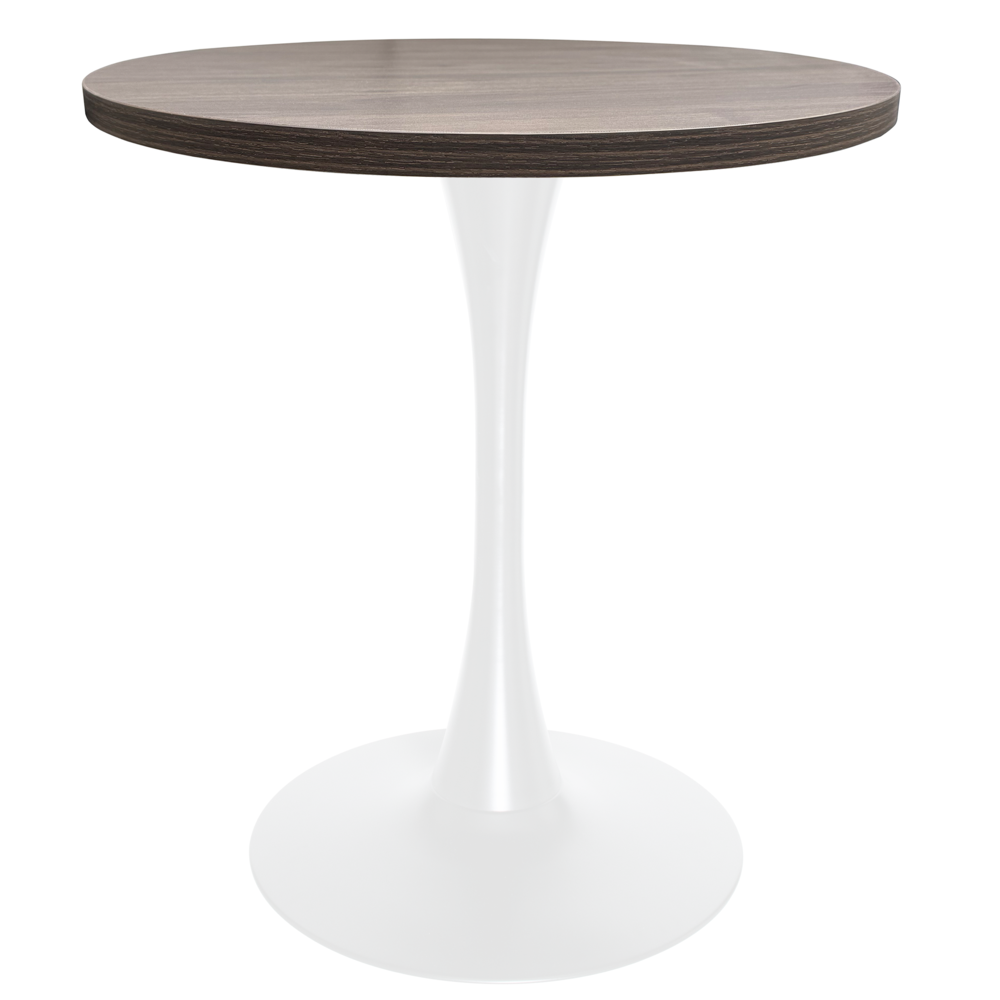 Bristol Dining table, White Base with 27" Round Dark Walnut MDF top. Picture 3