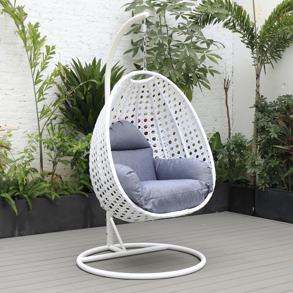 Charcoal Wicker Hanging Egg Swing Chair. Picture 3